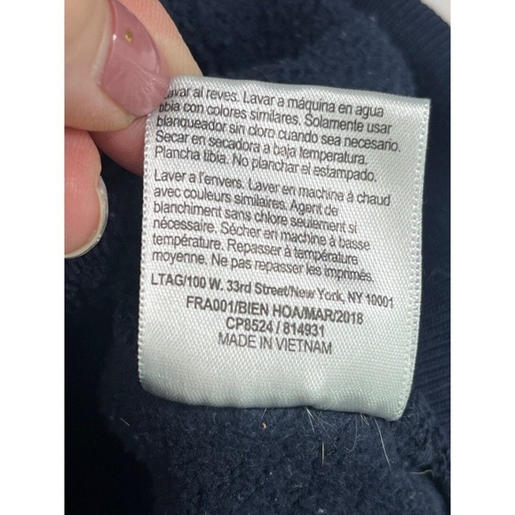 Carhartt Boys Hoodie Sweatshirt Size 6 Kids Full Zip Navy Red Spell Out Arm - Picture 8 of 14